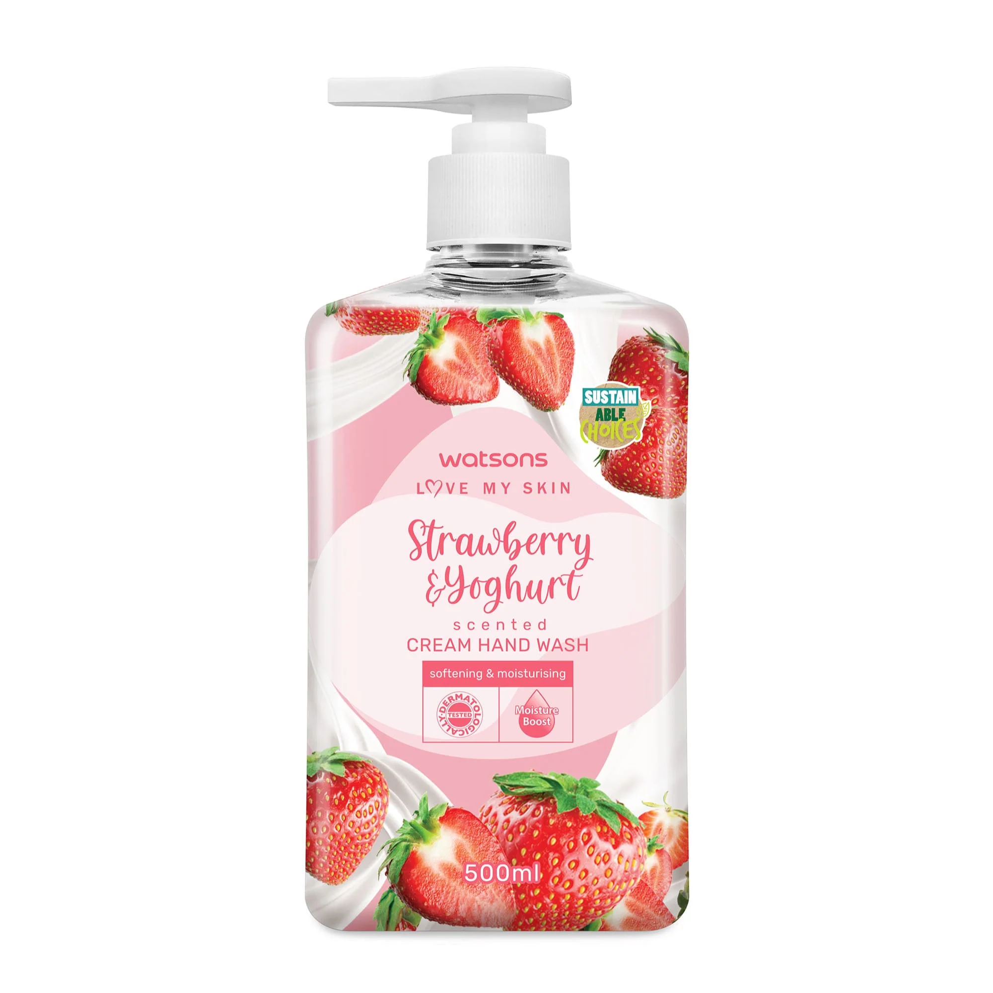 Watsons Strawberry & Yoghurt Scented Cream Hand Wash 500ml